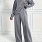 Women's Round Neck Long-sleeved Trousers Temperament Twinset