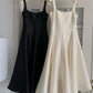 Female Solid Color Casual Glossy Waist-tight Temperament Camisole Dress