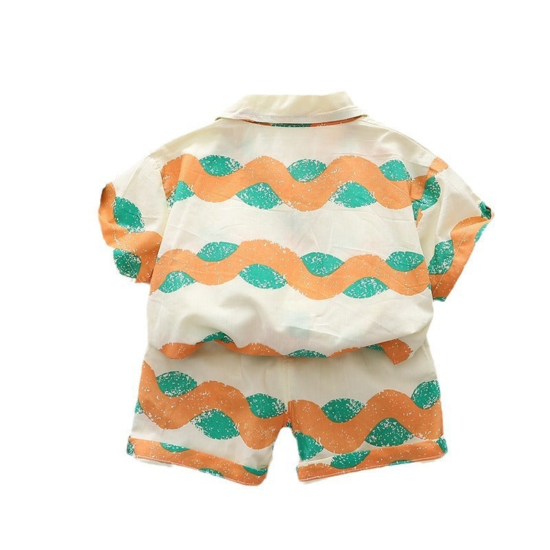 Chemise de plage fine, style vacances, costume deux pièces décontracté