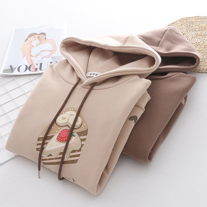 Pull à capuche ample et décontracté en peluche pour femme