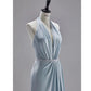 New Chinese Style Dress Blue Halter Women