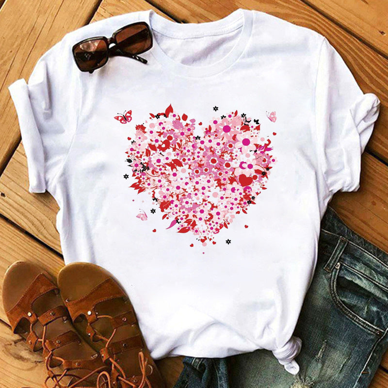 T-shirt à manches courtes imprimé amour