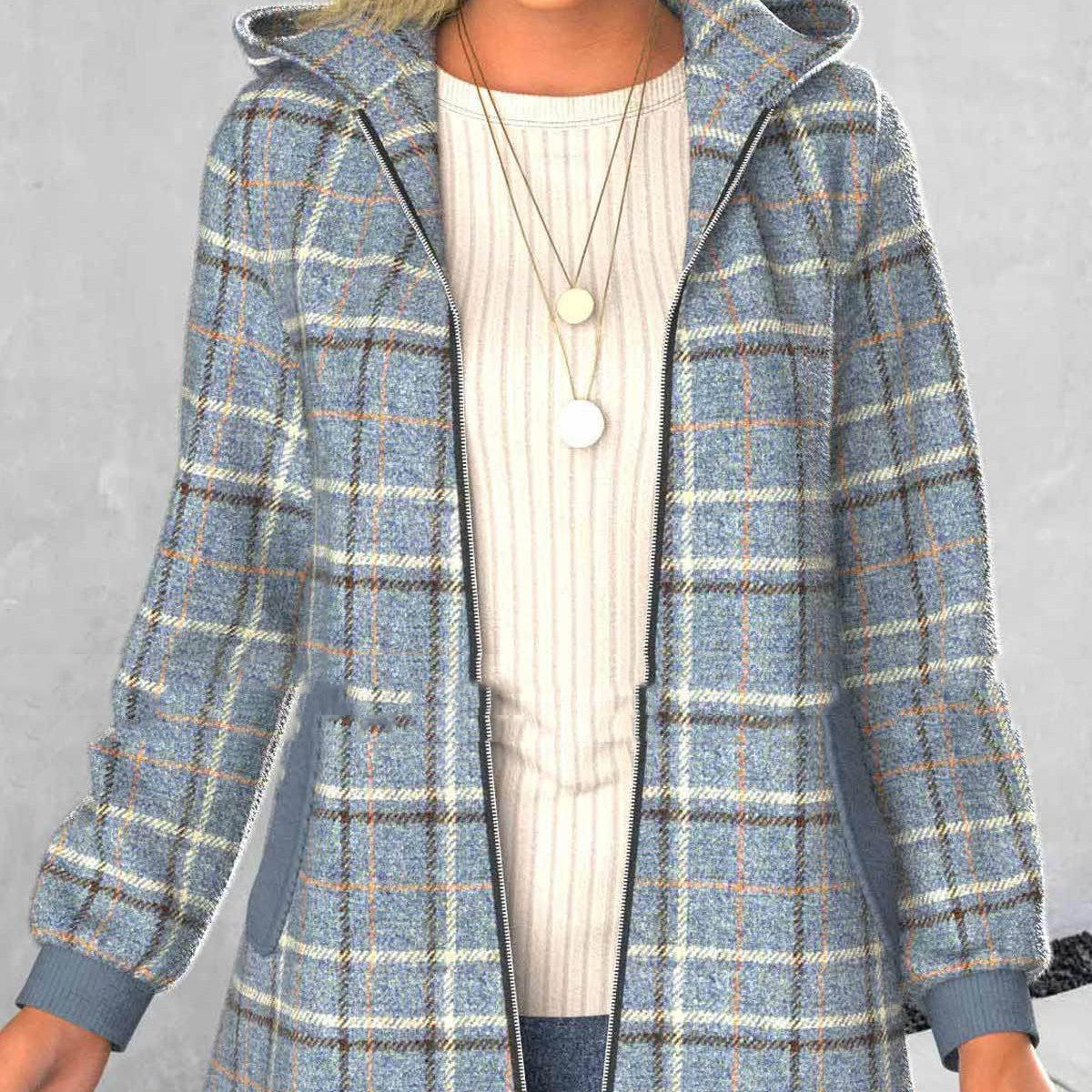 Hooded Cardigan Pocket Coat Overcoat