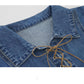 Vintage Denim Tied Shirt Women's Summer