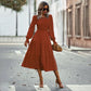 Robe mi-longue cintrée pour les vacances et les loisirs, vêtements pour femmes printemps et automne