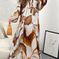 Loose Casual Long Sleeves Temperament V-neck Dress