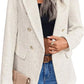 Women's Polyester Tweed Blazer With Fashion Casual Top Pockets