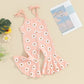 Girl's Fashion Printed Sling Bell-bottom Pants