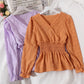 Puff Sleeve Tunic With Ruffled Blouse