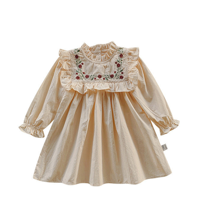 Jupe princesse à volants et manches longues pour fille, automne