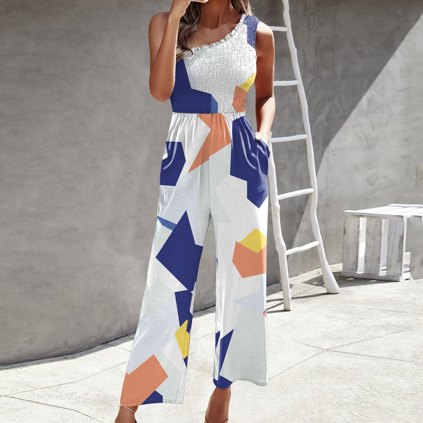 Women's Fashion Jumpsuit Cross-Shoulder Top
