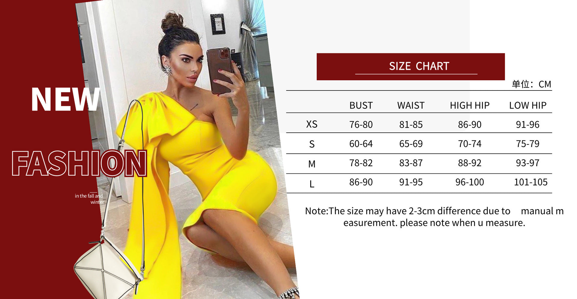 New Bandage Dress Bandage One-piece Dress Oblique Shoulder Gilding Elegant Fashion European And American Style Sale
