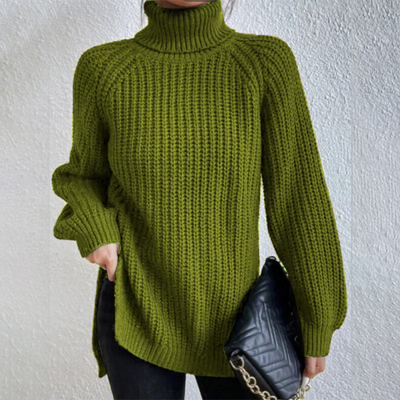 Pull en laine à col haut et épais