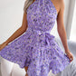 Robe ample à volants et fleurs style européen et américain, idéale pour le printemps et l'été