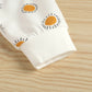 Printed Small Sun Rib Neckline T-shirt Denim Strap