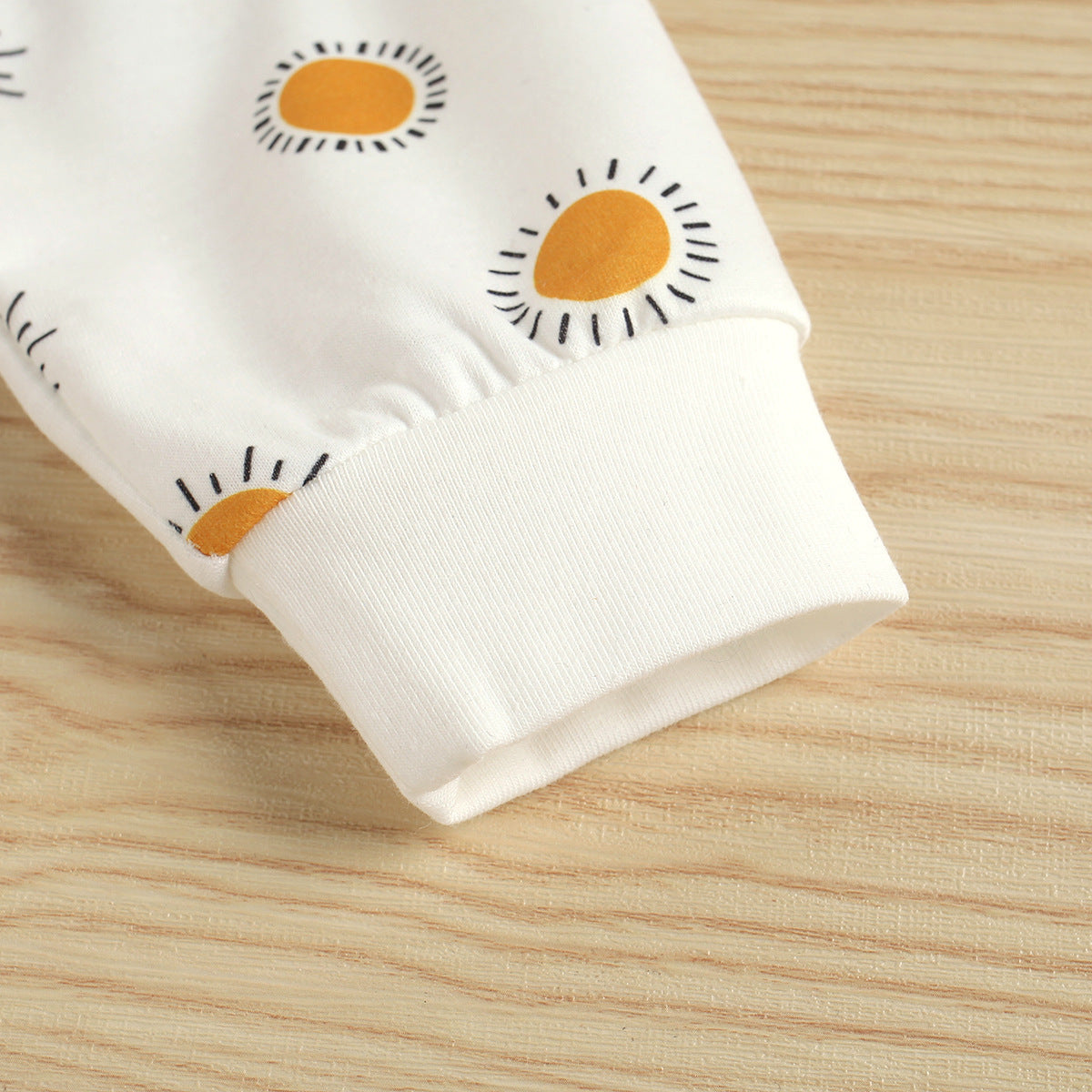 Printed Small Sun Rib Neckline T-shirt Denim Strap