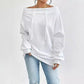 Women's Loose Solid Color Casual Drawstring Off-the-shoulder Off-shoulder Top