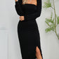 Fashionable Knitted Split Tube Top Suit