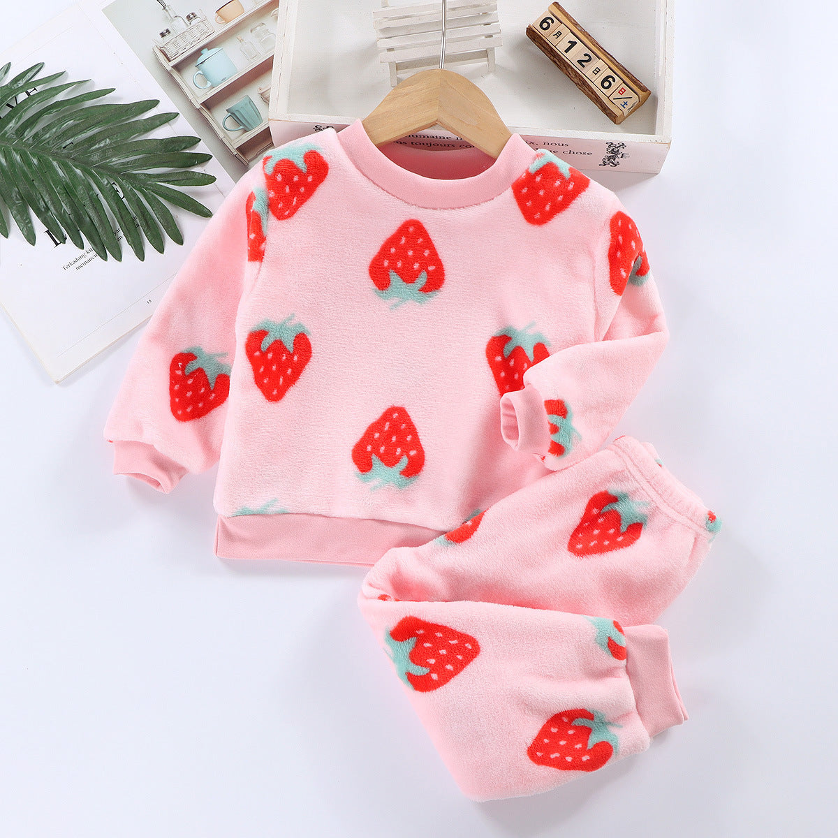 Cotton Padded Thickened Home Wear Autumn Clothes Long Pants Boys And Girls Underwear Suit