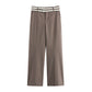 European And American Style Women's Fashion Temperament With Belt Vest Double Belt Pants