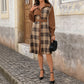 Autumn And Winter Leisure Retro Style Stitching Dress Women