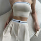 Women's Sports Vest Tube Top High Waist Wide Leg Pants Casual Suit