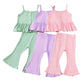 Girls' Tricolor Overall Dress Set