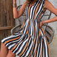 Sleeveless Striped Printed Cute Style Girl's Dress Jumpsuit Skirt