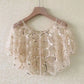 Sun Protection Clothing Sequined Small Coat Shawl All Match Dress Top Mesh Waistcoat