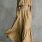 Two-piece High-waist Flared Skirt Set