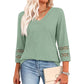Solid Color Loose V-neck 34 Sleeves Women