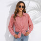 Women's Casual Long Sleeve Shirt With Lapel And Plaid Pattern
