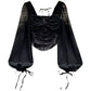Women's Square Neck Puff Sleeve Long Sleeve Shirt