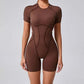 Backless Short Sleeve One-piece