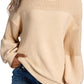 Solid Color Lantern Sleeve Pullover Round Neck Sweater