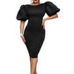 Dress Black Puff Sleeve Sheath