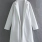 Women's Casual Woolen Lapel Non-buckle Overcoat Coat