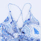 European And American Style Bow Tie Printed Midi Skirt Sling Dress