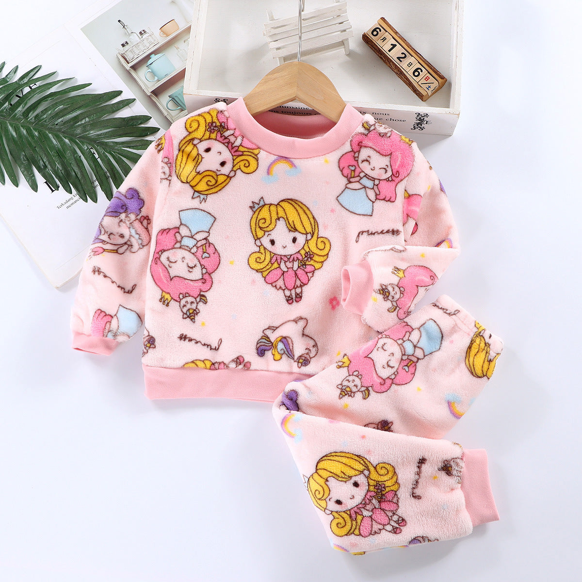 Cotton Padded Thickened Home Wear Autumn Clothes Long Pants Boys And Girls Underwear Suit