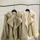 Coat Fur Collar Coat Women's Fashion Loose And Lazy Style Mid-length Artificial Wool