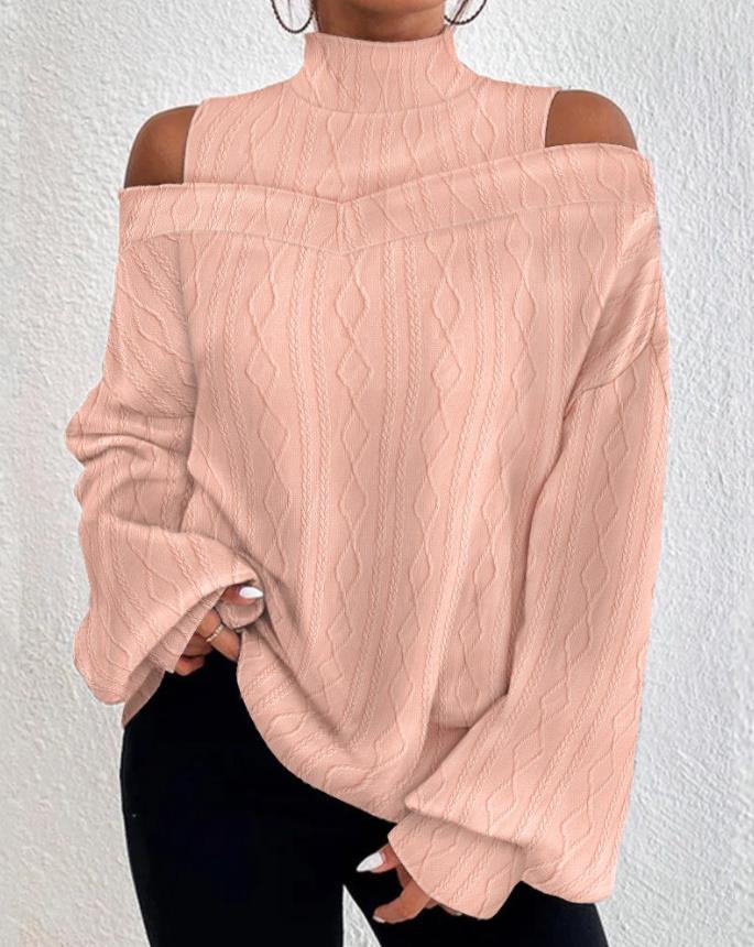 Fall Winter Fashion Off-the-shoulder Women's T-shirt