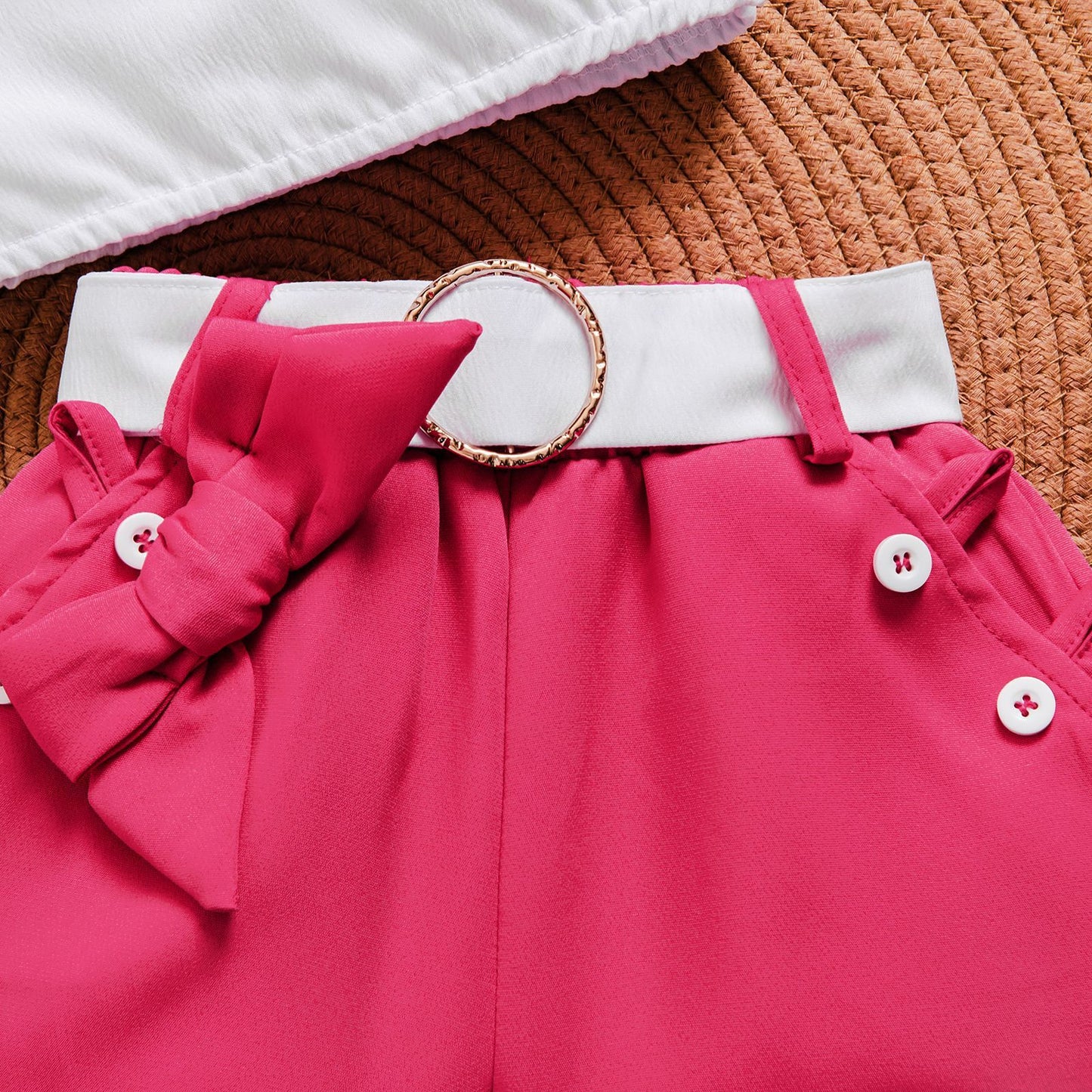 Sweet And Stylish Rose Red Bow Shorts