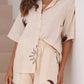 Casual Shirt Short Sleeve Cardigan Printed Home Two-piece Set