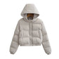 Veste à capuche courte, style rétro, ample, décontractée et polyvalente, à manches longues