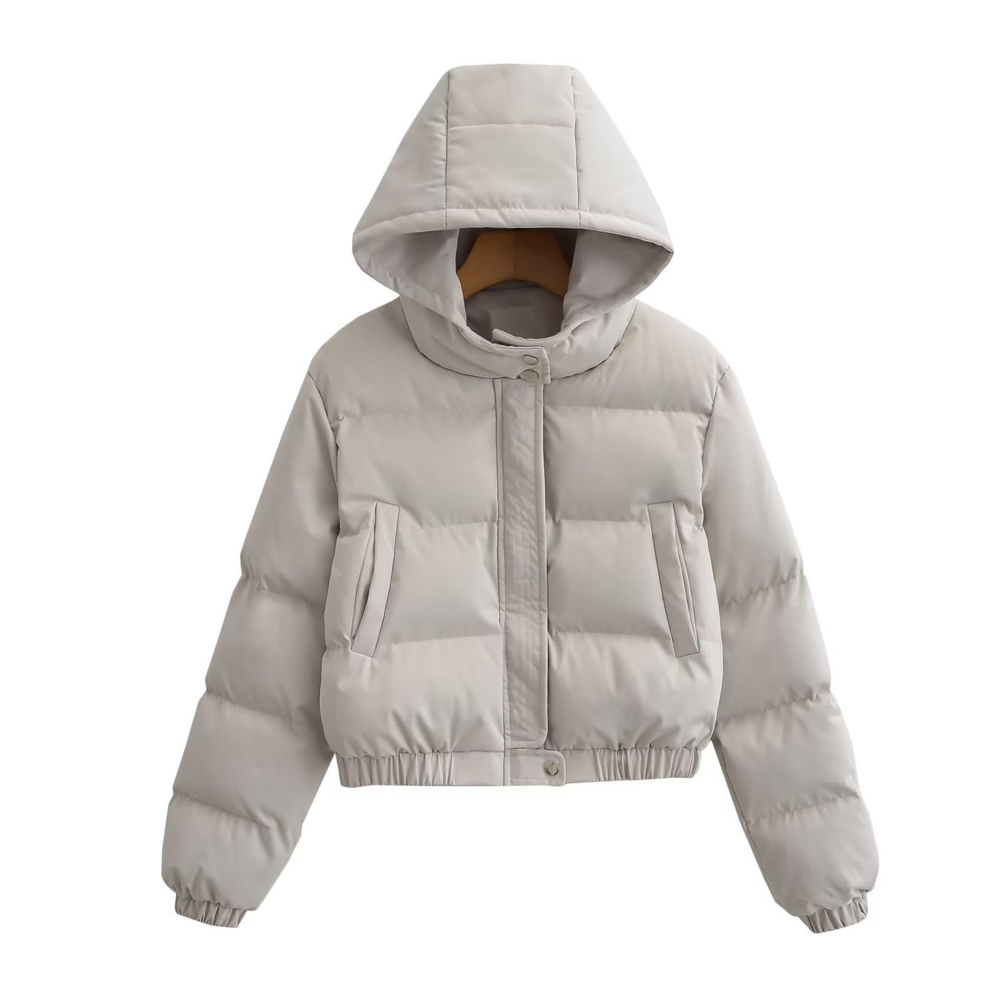 Veste à capuche courte, style rétro, ample, décontractée et polyvalente, à manches longues