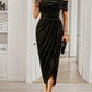 Solid Color Strapless Bodycon Long Dress Women's Dress
