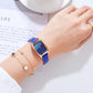 Classic Fashion Square Head Watch Pu Strap Quartz Watch