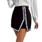 Women's Polyester Sequin Stitching Slit Pantskirt