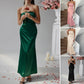 Tube-top Figure-hugging Solid-color Dress
