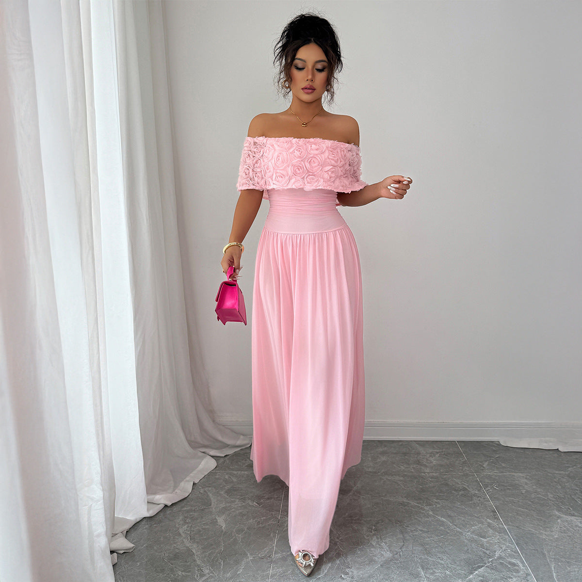 Elegant Graceful Long Women's Polyester Dress